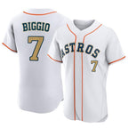 H.Astros #7 Craig Biggio Player Gold Collection Limited Elite Home Fdoa Stitched Jerseys