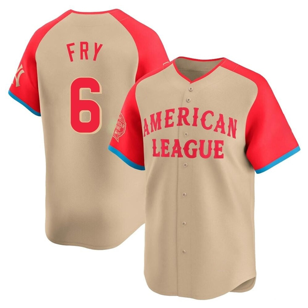 C.Guardians #6 David Fry Player Cream American League All-Star Limited Home Fdoa Stitched Jerseys