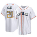 H.Astros #21 Yainer Diaz Player Gold Collection Game Home Fdoa Stitched Jerseys
