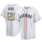 H.Astros #21 Yainer Diaz Player Gold Collection Game Home Fdoa Stitched Jerseys