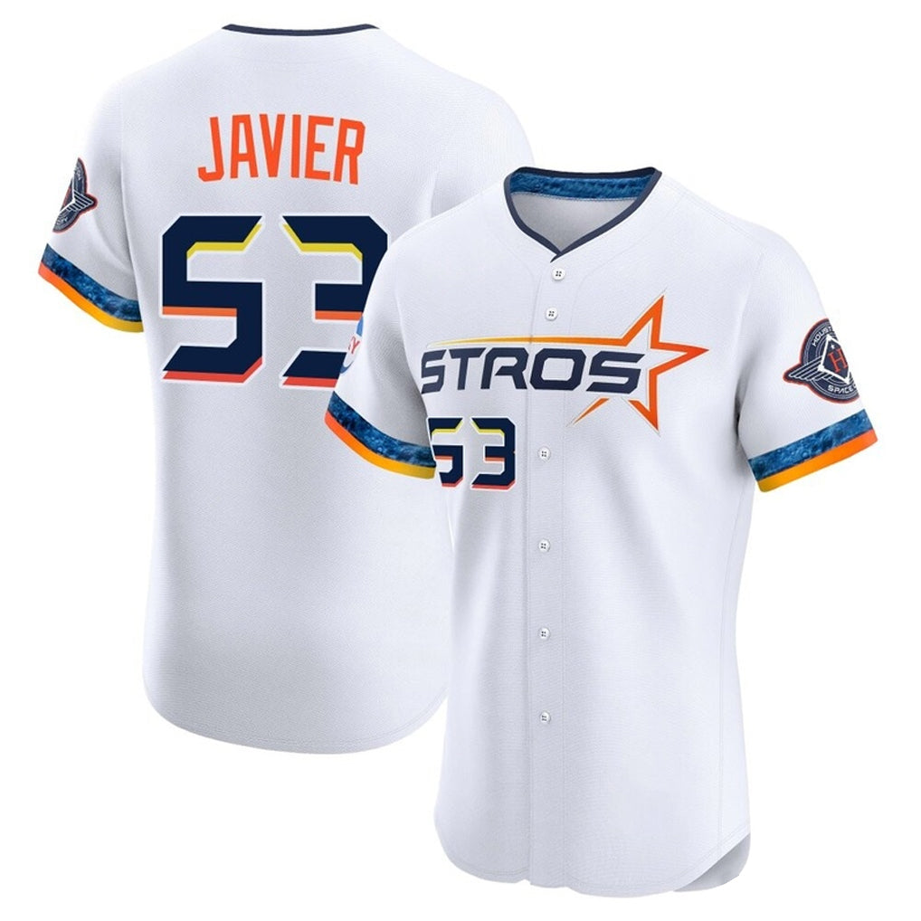 H.Astros #53 Cristian Javier Player White City Connect Limited Elite Home Fdoa Stitched Jerseys