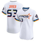 H.Astros #53 Cristian Javier Player White City Connect Limited Elite Home Fdoa Stitched Jerseys