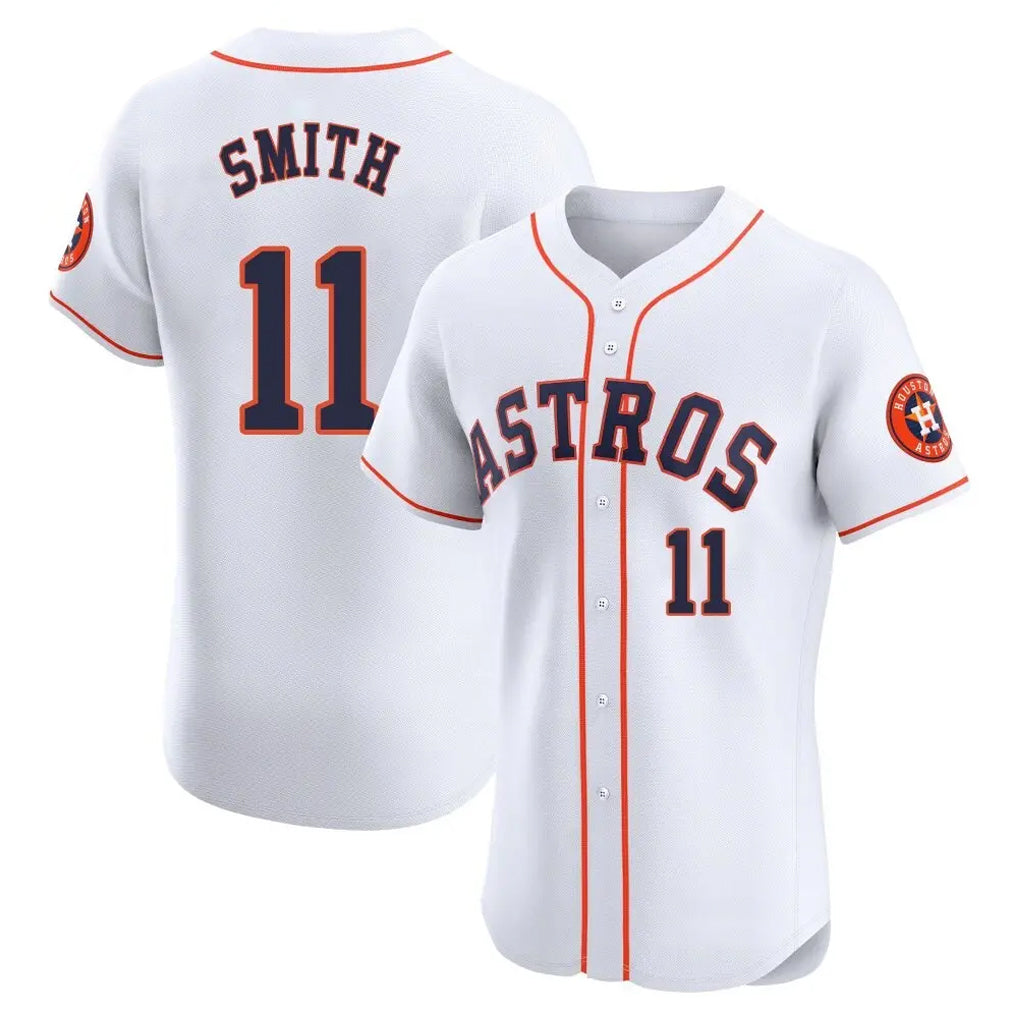 H.Astros #11 Cam Smith Player White Limited Elite Home Fdoa Stitched Jerseys