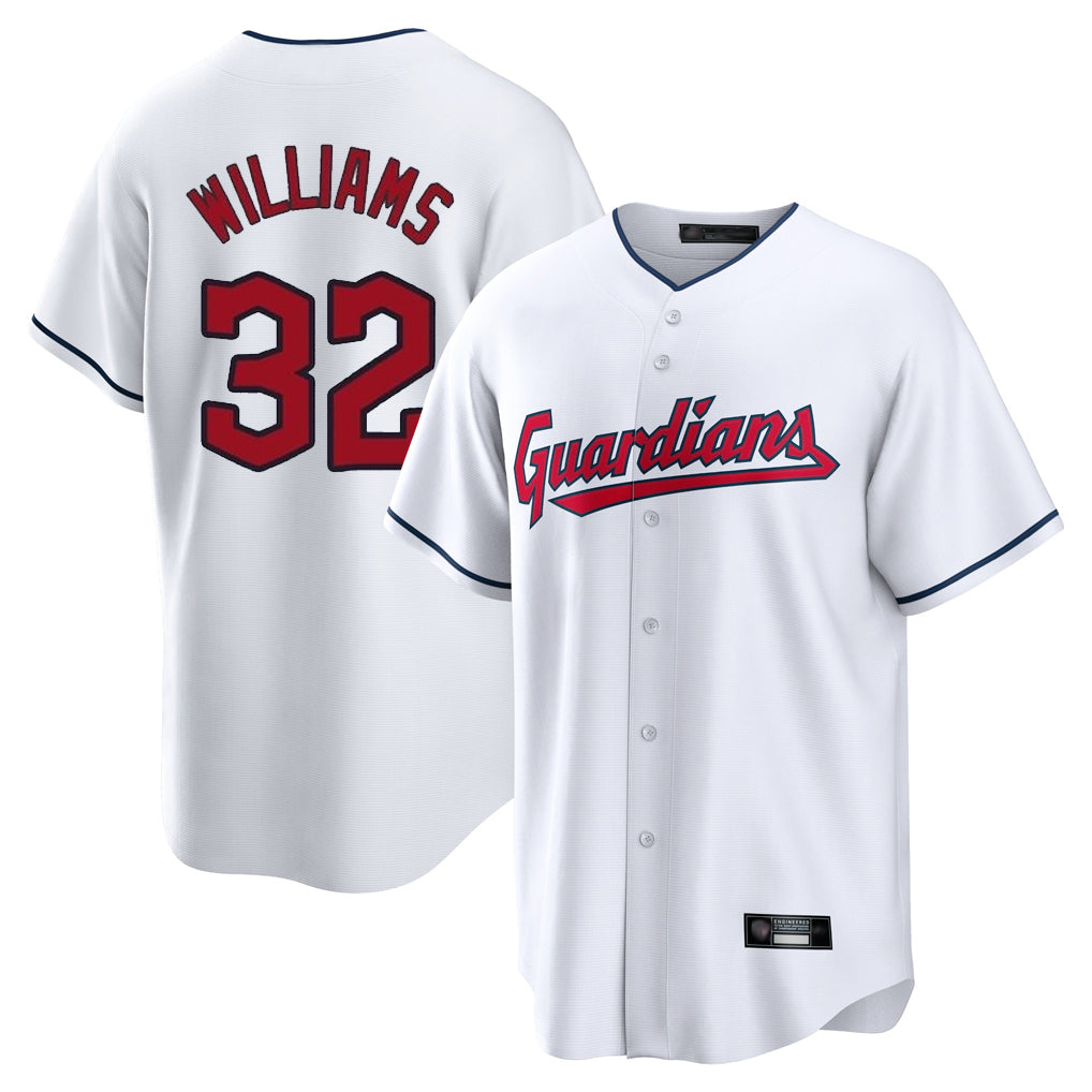 C.Guardians #32 Gavin Williams Player White Home Game Fdoa Stitched Jerseys