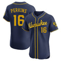 M.Brewers #16 Blake Perkins Player Navy Home Limited Elite Fdoa Stitched Jerseys