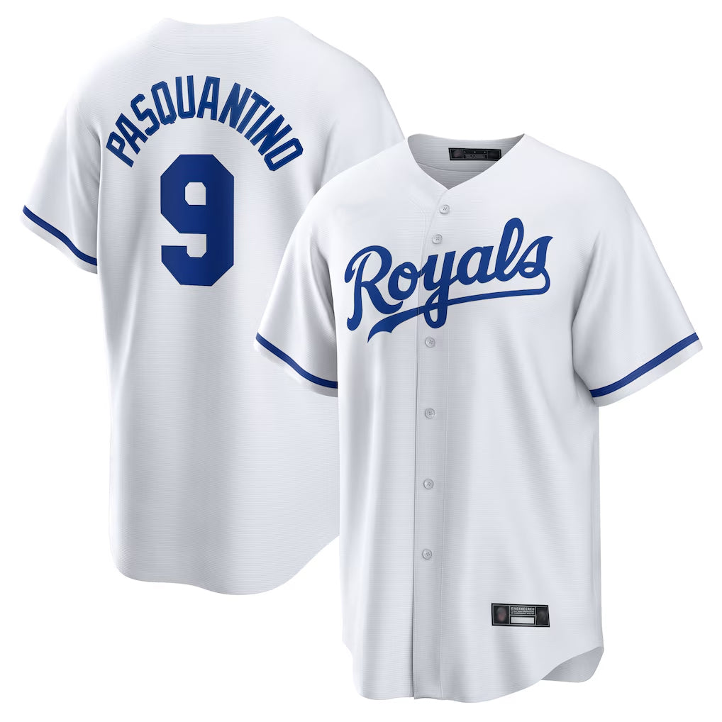 KC.Royals #9 Vinnie Pasquantino Player White Home Game Fdoa Stitched Jerseys