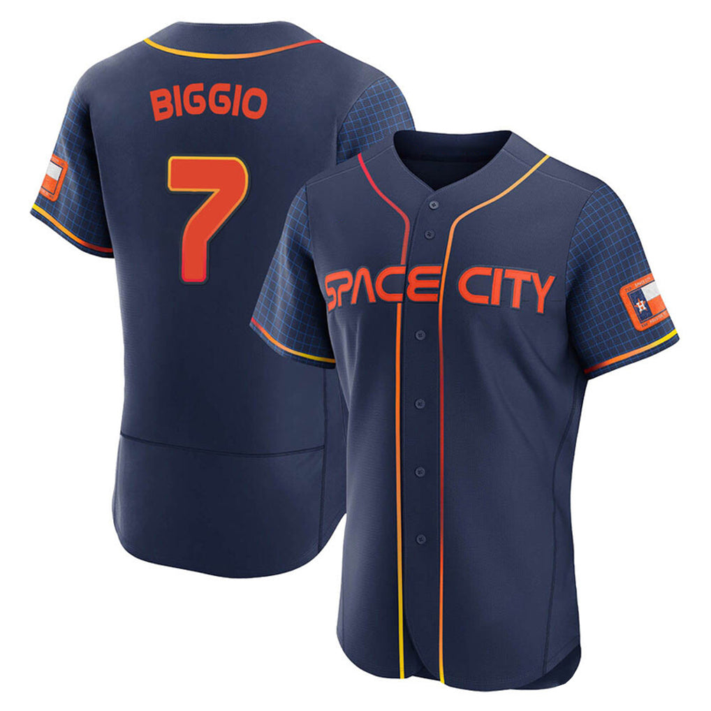 H.Astros #7 Craig Biggio Player Navy City Connect Limited Elite Home Fdoa Stitched Jerseys