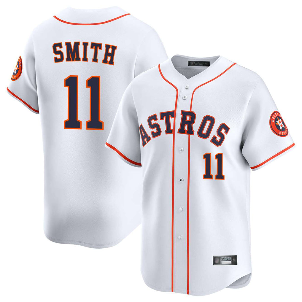 H.Astros #11 Cam Smith Player White Home Limited Fdoa Stitched Jerseys