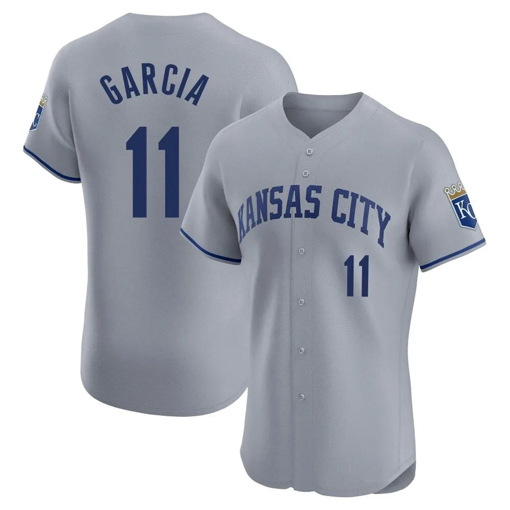 KC.Royals #11 Maikel Garcia Player Gray Limited Elite Home Fdoa Stitched Jerseys