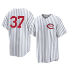 C.Reds #37 Tyler Stephenson Player White Stripe Field of Dreams Game Home Fdoa Stitched Jerseys
