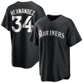 S.Mariners #34 Felix Hernandez Player Black Home Limited Fdoa Stitched Jerseys