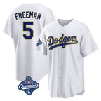 LA.Dodgers #5 Freddie Freeman Player Gold World Series Meet White 2026 Collection Stadium Game Fdoa Stitched Jerseys