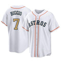 H.Astros #7 Craig Biggio Player Gold Collection Game Home Fdoa Stitched Jerseys