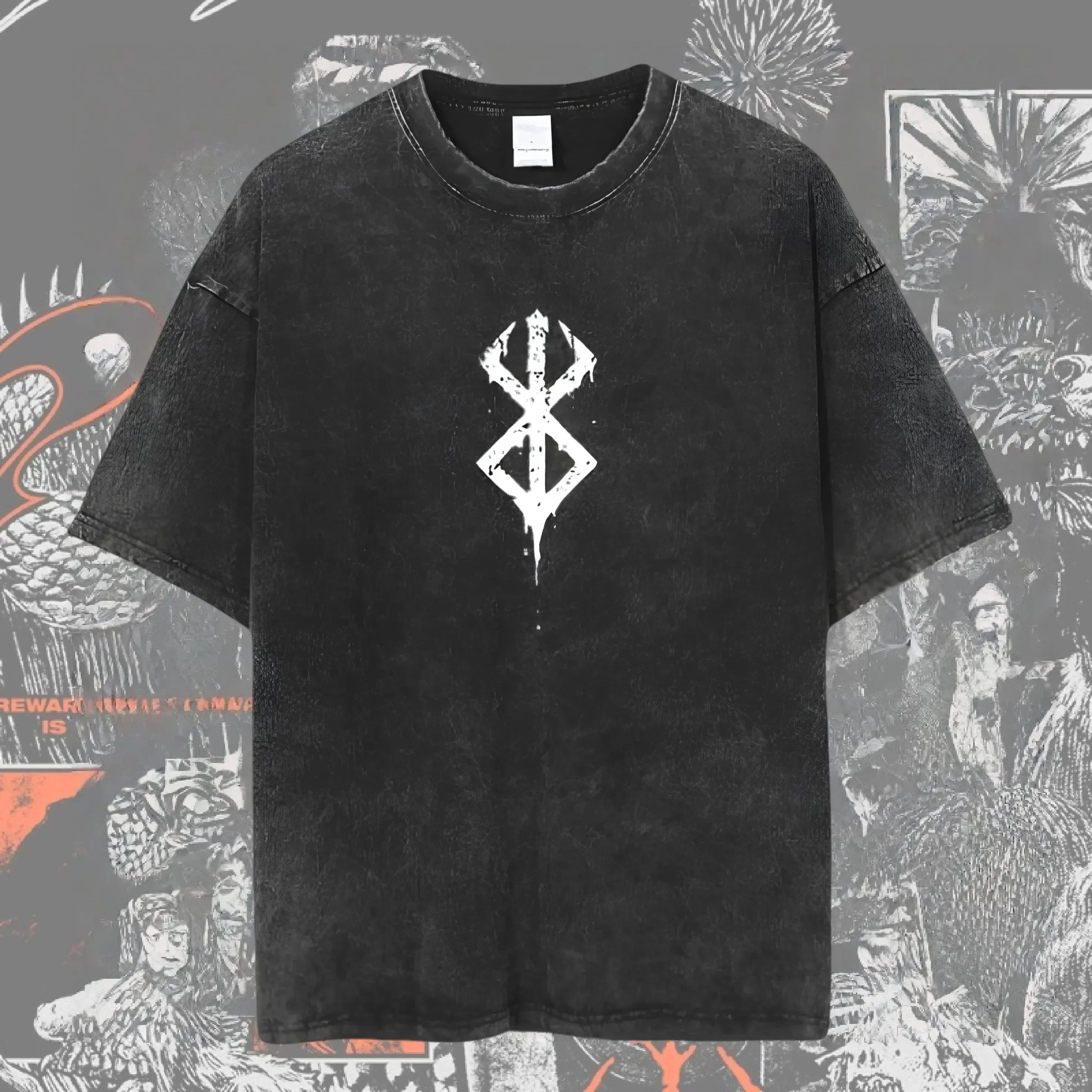 Cheap T-shirt Jerseys New Arrival Mens Clothes Tee Shirt Homme Graphic T-Shirts Men Tshirt for Men Ropa Hombre Washed Anime Berserk Baggy Camisetas