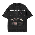 Cheap T-shirt Jerseys Washed T Shirts Horror Silent Hill Heavens Night Hip Hop T-Shirt Street  Streetwear Short Sleeve Printed Tops Tees Men Women