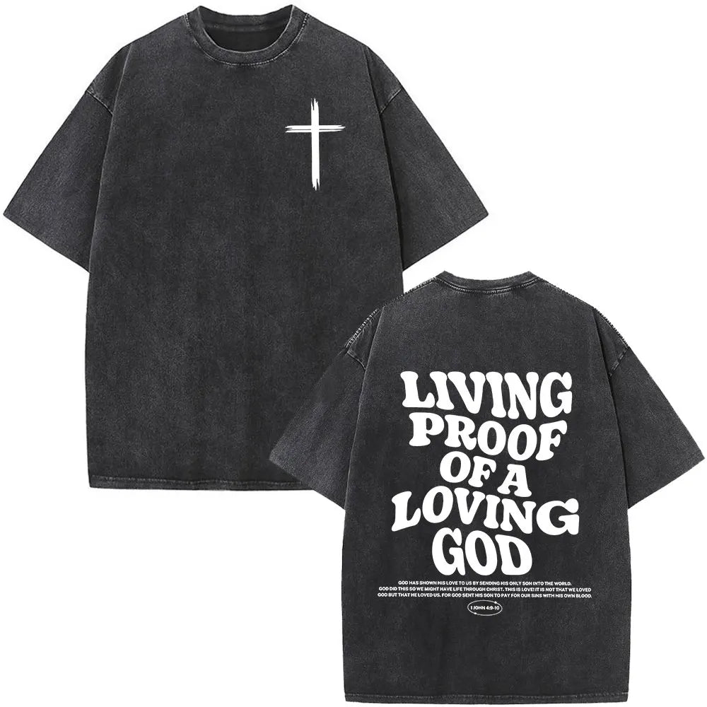 Cheap T-shirt Jerseys Christian Jesus Faith Over Fear Bible Verse Washed T-shirts Men Women Fashion Vintage Oversized T Shirts Harajuku Cotton T-shirt