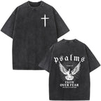 Cheap T-shirt Jerseys Christian Jesus Faith Over Fear Bible Verse Washed T-shirts Men Women Fashion Vintage Oversized T Shirts Harajuku Cotton T-shirt