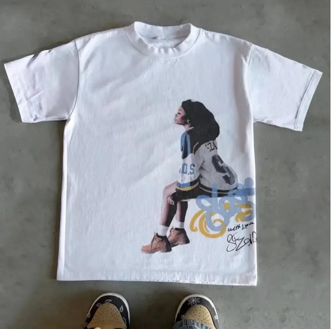 Cheap T-shirt Jerseys 2000s Vintage Casual Girl Print Y2k Women's Tshirts Short Sleeve O-Neck Streetwear Harajuku Gothic Tee Crop Top Men Kid Clothes