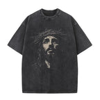 Cheap T-shirt Jerseys Christian Religious Jesus Forgive Them Father Vintage Washed T-shirt  Men Women Gothic Rock Oversized T Shirts Tops Streetwear