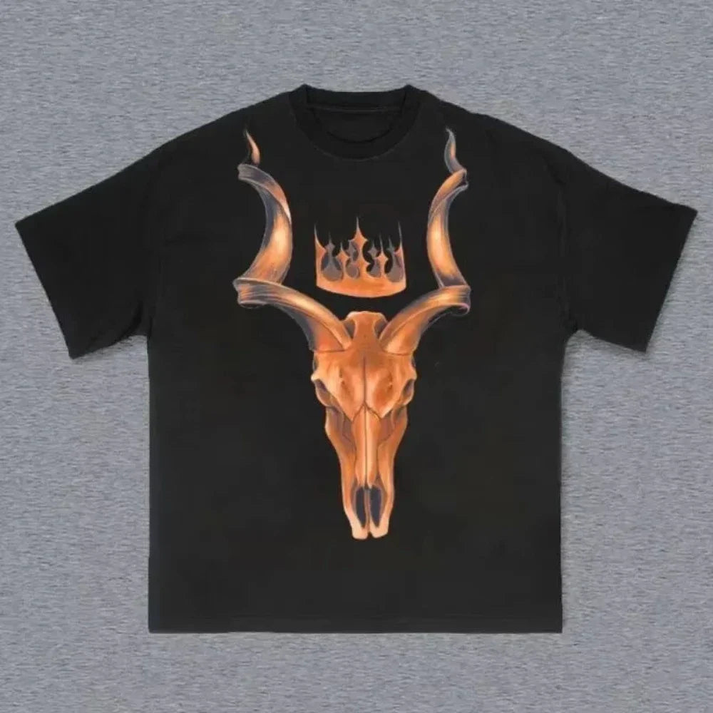 Cheap T-shirt Jerseys 2000s Vintage Casual Girl Print Y2k Women's Tshirts Short Sleeve O-Neck Streetwear Harajuku Gothic Tee Crop Top Men Kid Clothes