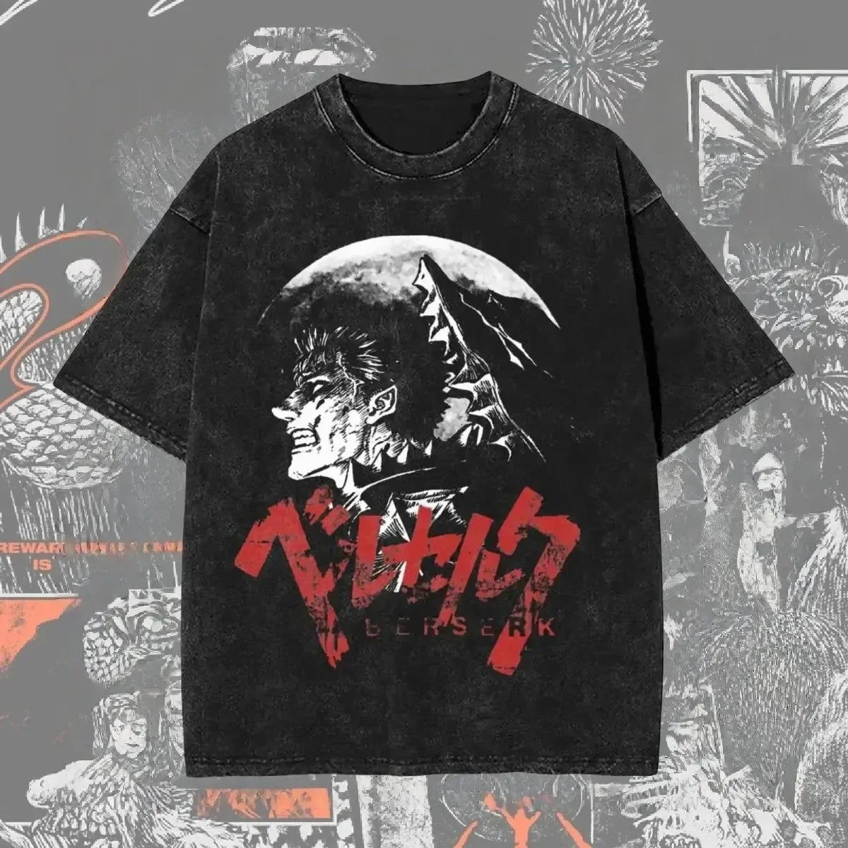 Cheap T-shirt Jerseys New Arrival Mens Clothes Tee Shirt Homme Graphic T-Shirts Men Tshirt for Men Ropa Hombre Washed Anime Berserk Baggy Camisetas