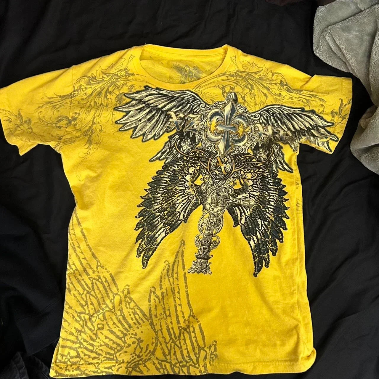 Cheap T-shirt Jerseys Retro Xtreme Angel Wing Men Yellow Short Sleeves Harajuku High Street American Fashion T-shirt Man Women Summer Tops