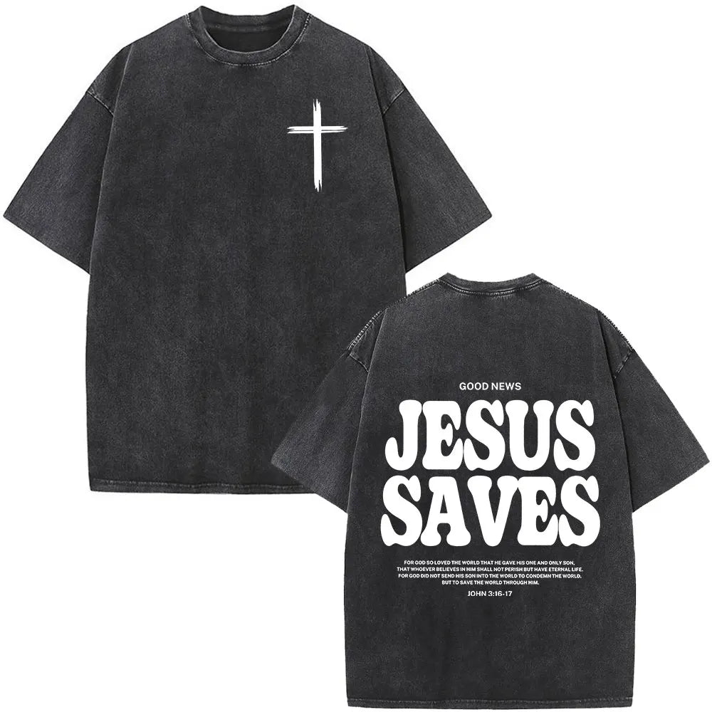 Cheap T-shirt Jerseys Christian Jesus Faith Over Fear Bible Verse Washed T-shirts Men Women Fashion Vintage Oversized T Shirts Harajuku Cotton T-shirt