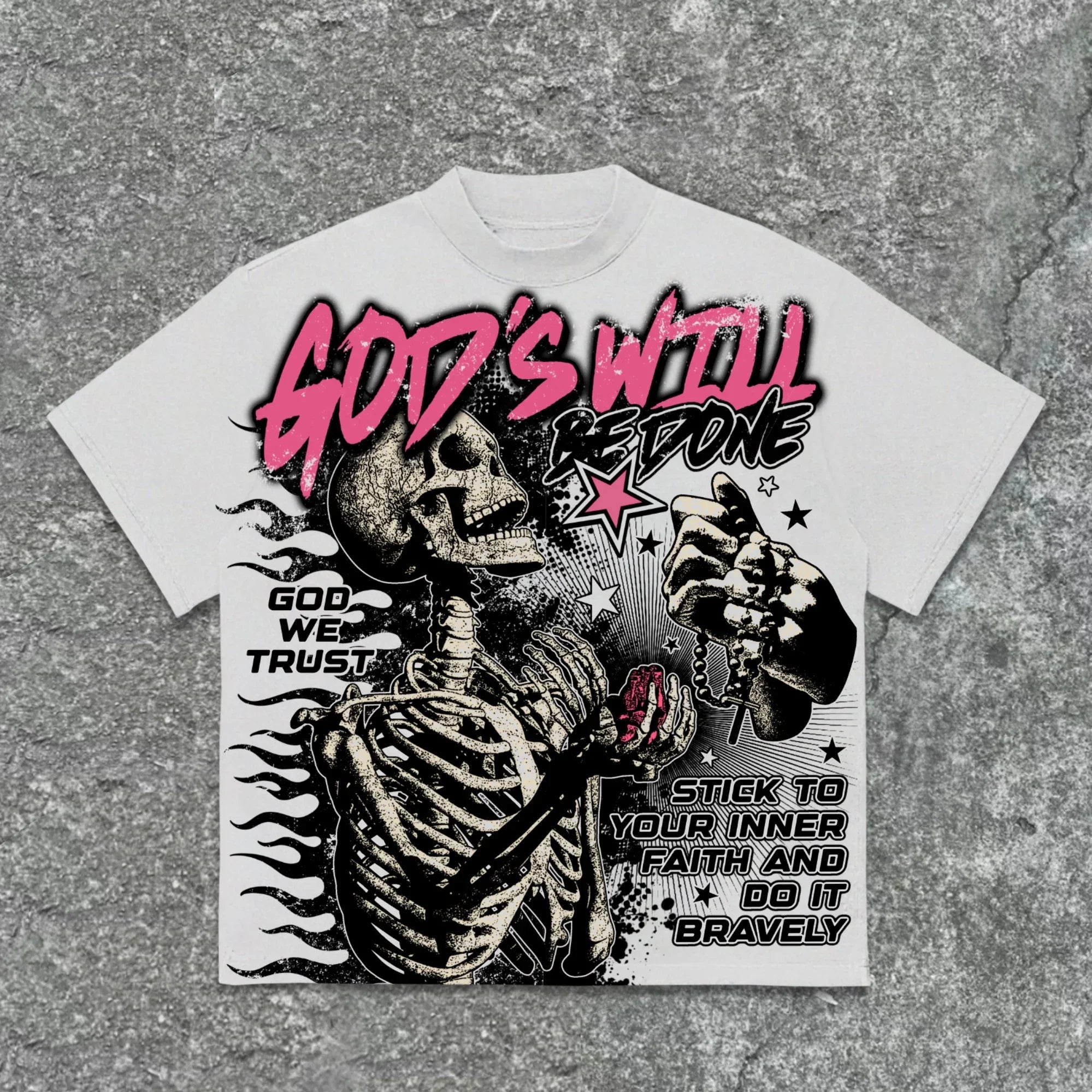 Cheap T-shirt Jerseys The 2025 3d Tshirt God's Will Skull Retro Pattern T-shirt Printed Graphic Men And Women Y2K Oversized T-shirt Street Wear