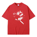 Cheap T-shirt Jerseys Funny Meme Smoking Cat Face Graphic T-shirts Men Women Casual Cotton Vintage T Shirts Men's Oversized T-shirts Cats Lovers Gifts