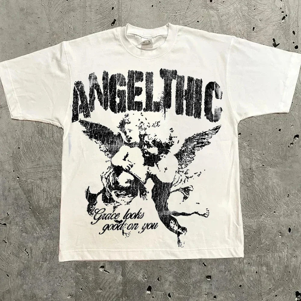 Cheap T-shirt Jerseys Harajuku Letter Graphic T Shirts Y2k Tops Men Women High Street Oversized T Shirt Pro Choice Streetwear Vintage Tee Clothing