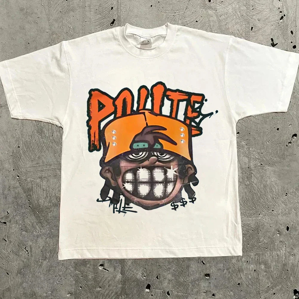 Cheap T-shirt Jerseys Harajuku Letter Graphic T Shirts Y2k Tops High Street Oversized T Shirt Pro Choice Streetwear Vintage Tee Clothing