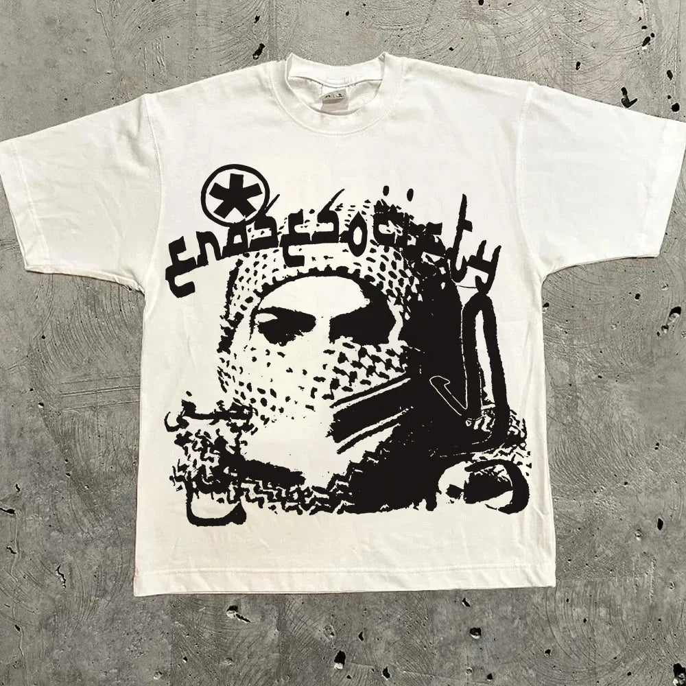 Cheap T-shirt Jerseys Harajuku Letter Graphic T Shirts Y2k Tops High Street Oversized T Shirt Pro Choice Streetwear Vintage Tee Clothing