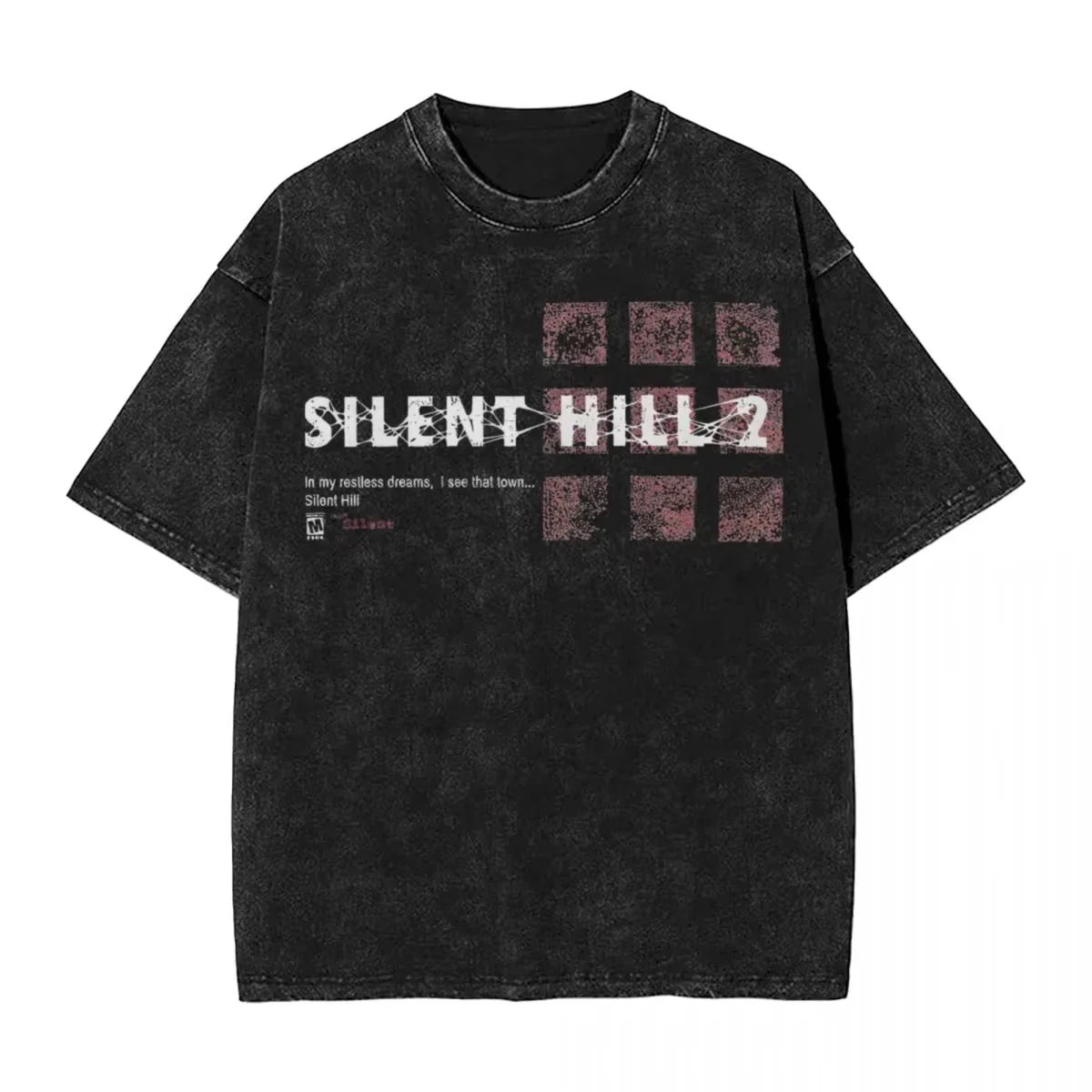 Cheap T-shirt Jerseys Washed T Shirts Horror Silent Hill Heavens Night Hip Hop T-Shirt Street  Streetwear Short Sleeve Printed Tops Tees Men Women