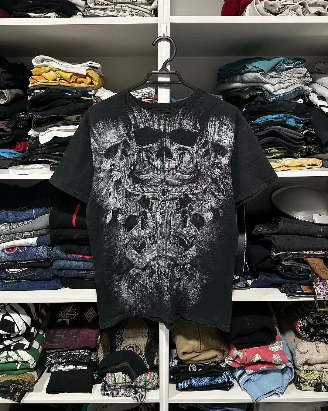 Cheap T-shirt Jerseys 90s American Suffering Trendy Retro Fashion Print Round Neck Short Sleeved T shirt Women Y2K Street Style Gothic Couple Sports