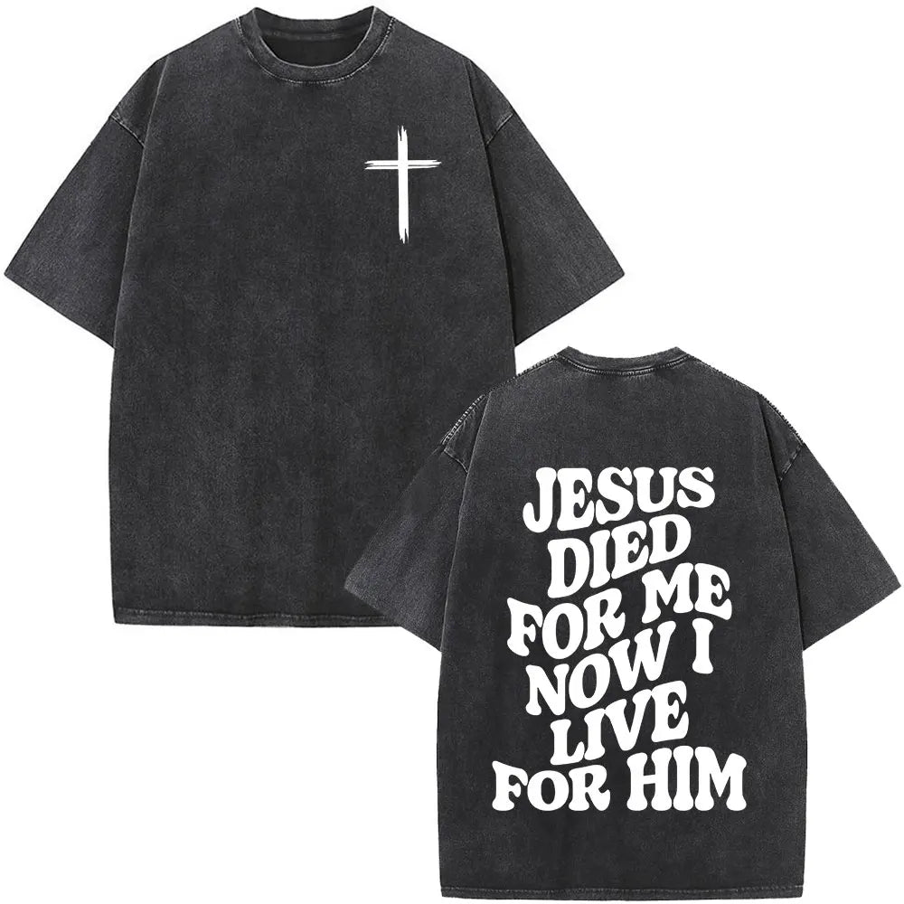 Cheap T-shirt Jerseys Christian Jesus Faith Over Fear Bible Verse Washed T-shirts Men Women Fashion Vintage Oversized T Shirts Harajuku Cotton T-shirt