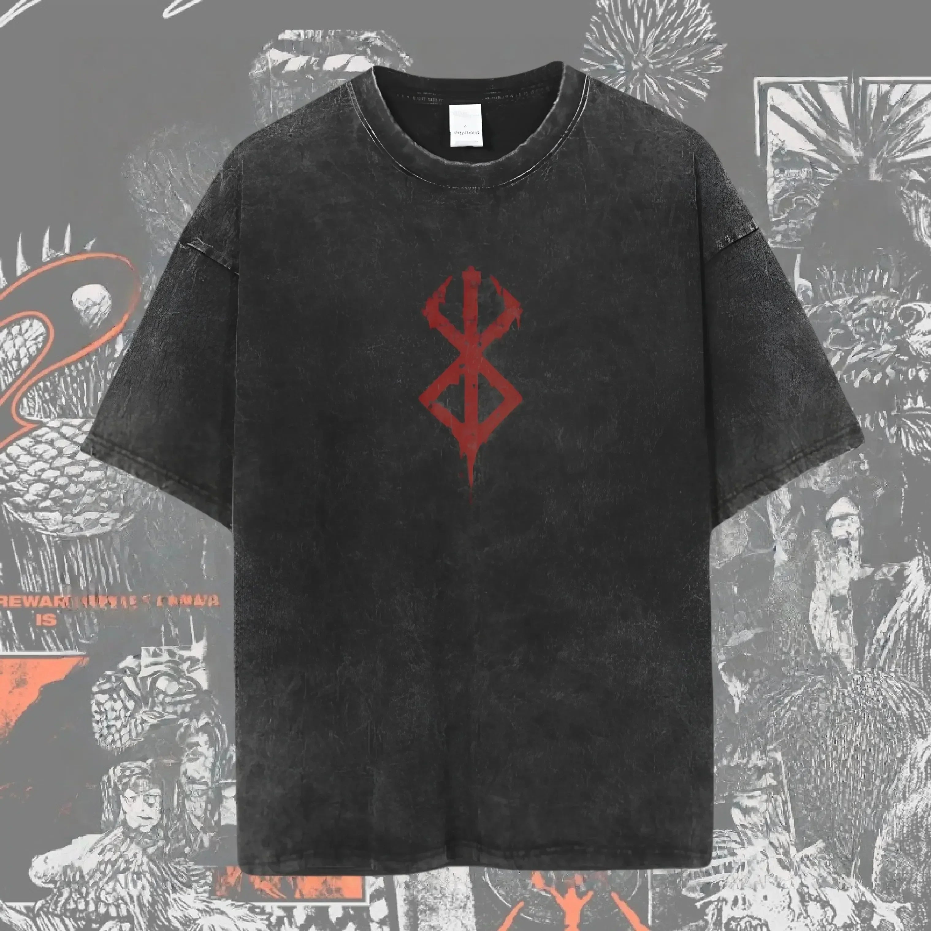 Cheap T-shirt Jerseys New Arrival Mens Clothes Tee Shirt Homme Graphic T-Shirts Men Tshirt for Men Ropa Hombre Washed Anime Berserk Baggy Camisetas