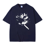 Cheap T-shirt Jerseys Funny Meme Smoking Cat Face Graphic T-shirts Men Women Casual Cotton Vintage T Shirts Men's Oversized T-shirts Cats Lovers Gifts