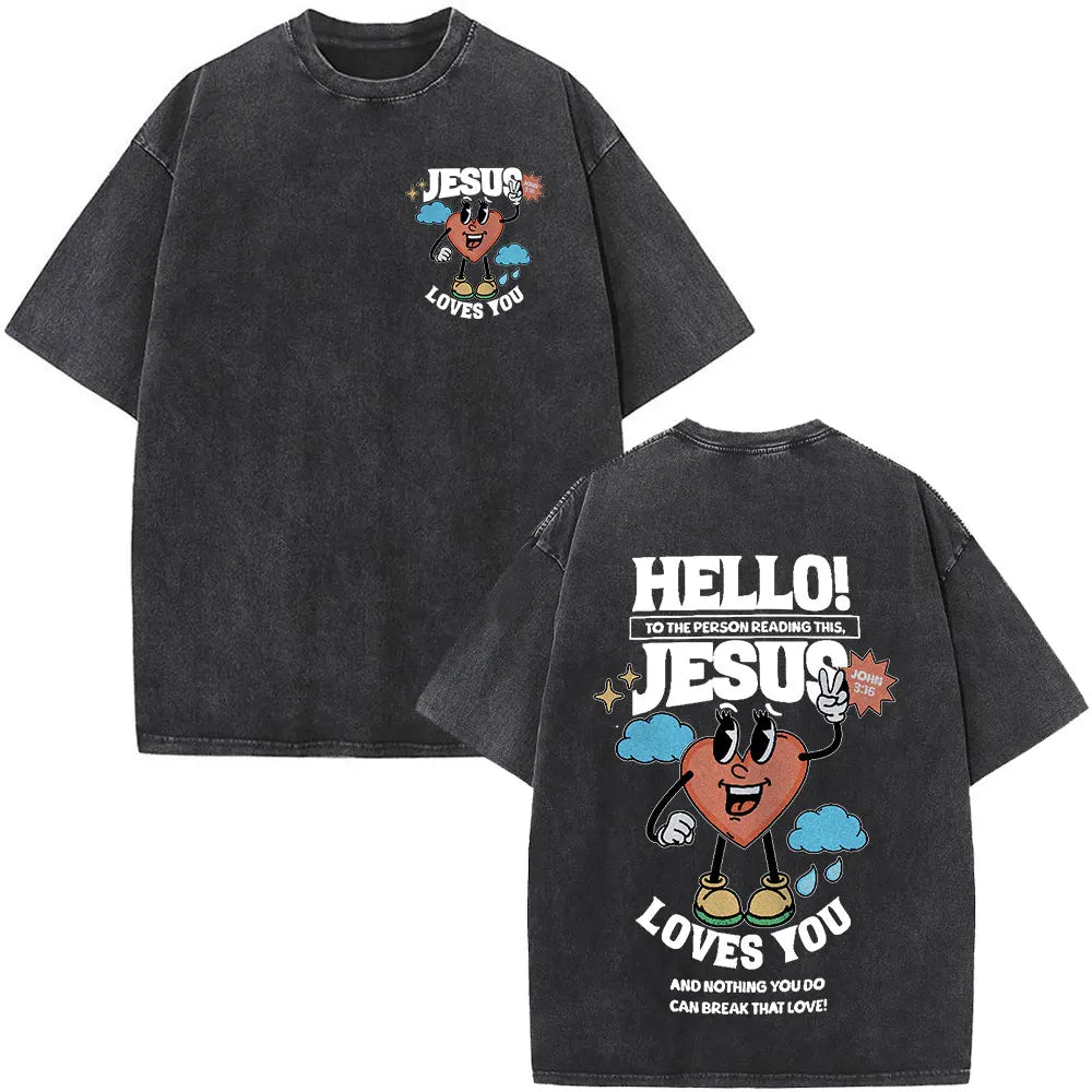 Cheap T-shirt Jerseys Christian Jesus Faith Over Fear Bible Verse Washed T-shirts Men Women Fashion Vintage Oversized T Shirts Harajuku Cotton T-shirt