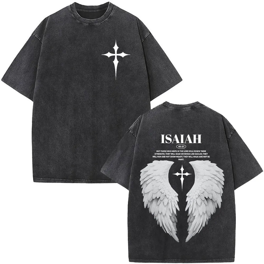 Cheap T-shirt Jerseys Christian Jesus Faith Over Fear Bible Verse Washed T-shirts Men Women Fashion Vintage Oversized T Shirts Harajuku Cotton T-shirt