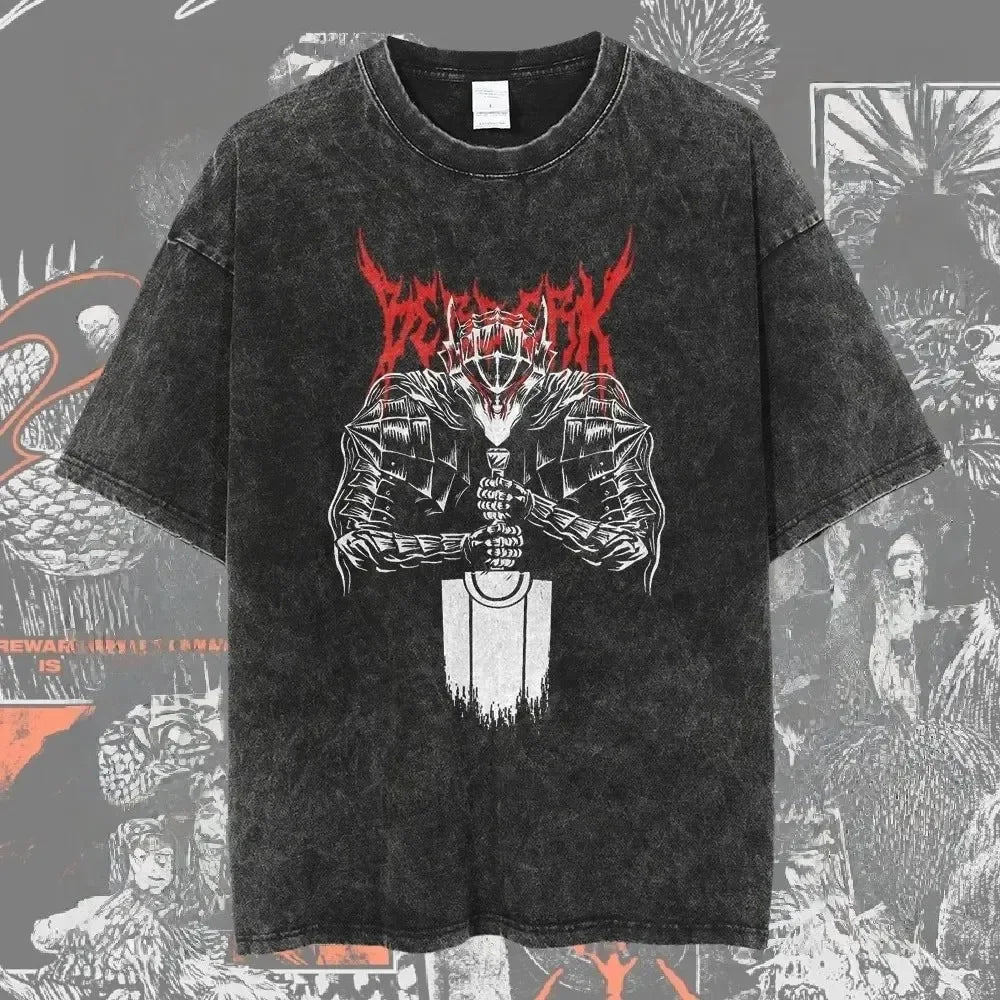 Cheap T-shirt Jerseys New Arrival Mens Clothes Tee Shirt Homme Graphic T-Shirts Men Tshirt for Men Ropa Hombre Washed Anime Berserk Baggy Camisetas