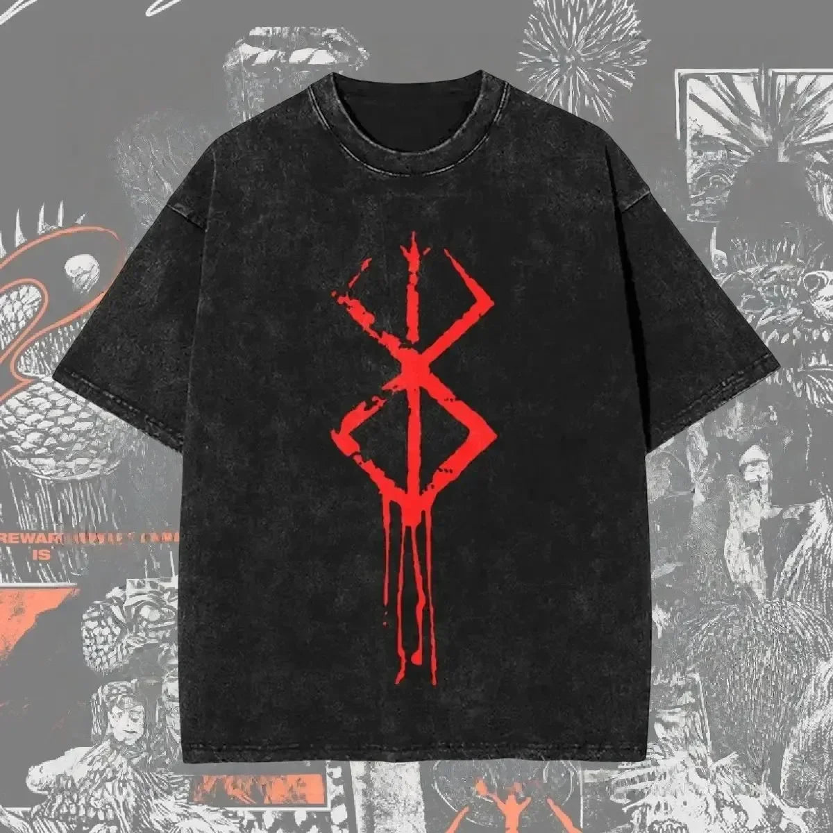 Cheap T-shirt Jerseys New Arrival Mens Clothes Tee Shirt Homme Graphic T-Shirts Men Tshirt for Men Ropa Hombre Washed Anime Berserk Baggy Camisetas
