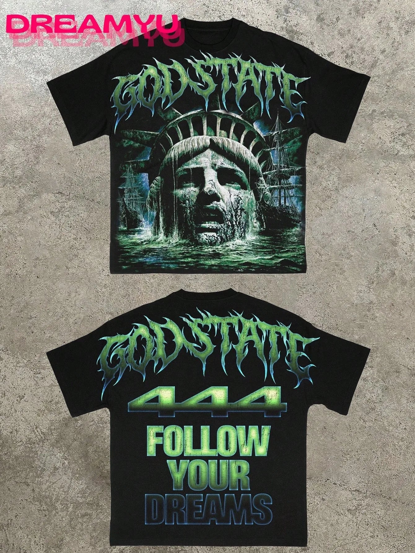 Cheap T-shirt Jerseys 2026 Summer Men's T-shirt with Letter Print Breathable Lightweight Casual Roller Skating Hip-Hop Style Male T-shirt