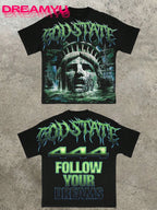 Cheap T-shirt Jerseys 2026 Summer Men's T-shirt with Letter Print Breathable Lightweight Casual Roller Skating Hip-Hop Style Male T-shirt