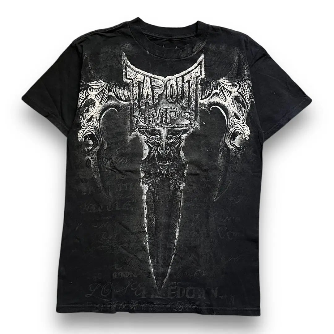Cheap T-shirt Jerseys Y2K Tapout New men T Shirt Letter Graphic Print Oversized tops Punk Rock Round Neck Tops Harajuku street Hip Hop Pure cotton tee