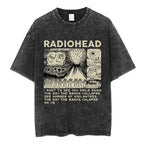 Cheap T-shirt Jerseys Radiohead Rock Band Washed Cotton T Shirt Men Women Hip Hop Music Tee Fashion Short Sleeve Tshirt Summer Oversized T-shirts Tops