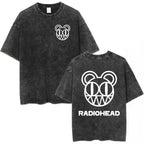 Cheap T-shirt Jerseys Radiohead Rock Band Washed Cotton T Shirt Men Women Hip Hop Music Tee Fashion Short Sleeve Tshirt Summer Oversized T-shirts Tops