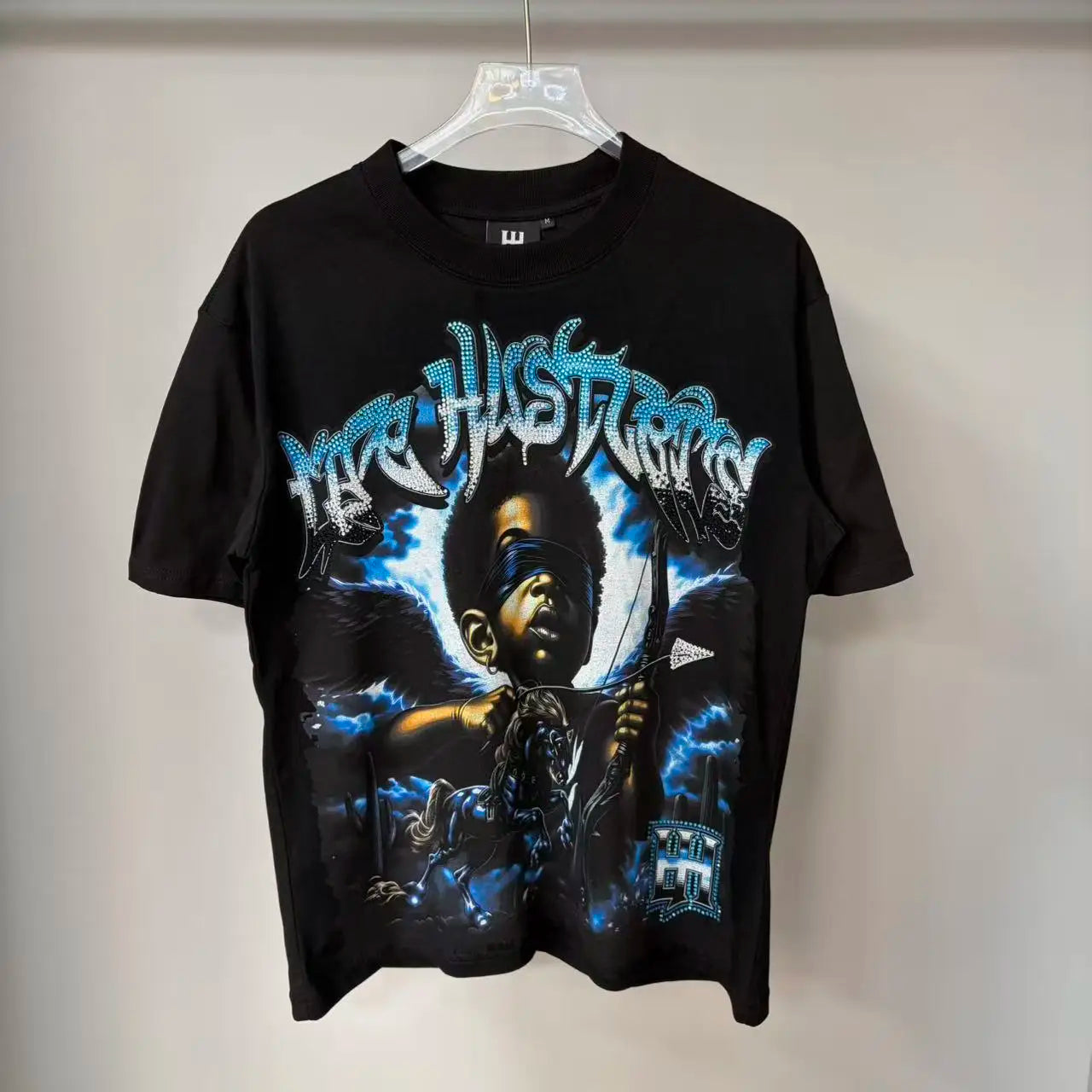 Cheap T-shirt Jerseys New fashion brand LIFE HUSTLERS Y2K hot stamping hole Men Women T-shirt Streetwear 100% Cotton Loose Round Neck Top Tees