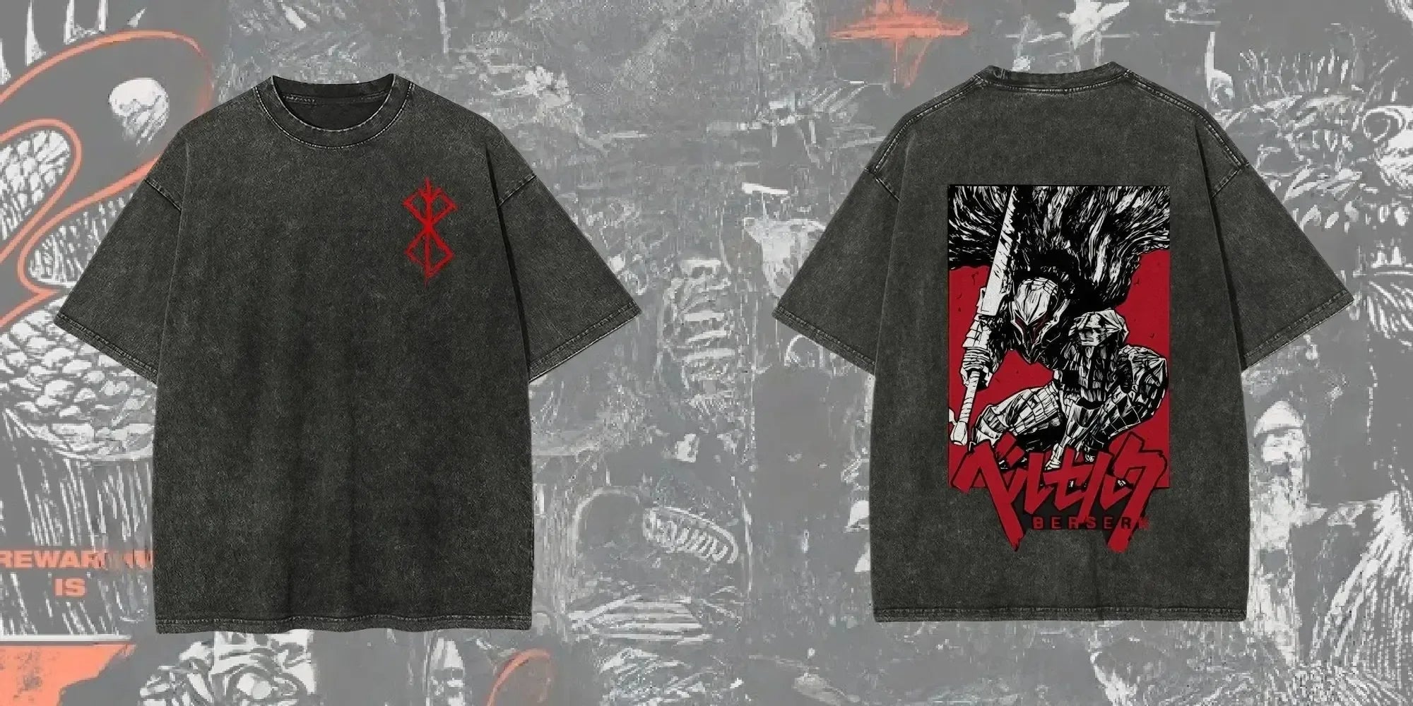 Cheap T-shirt Jerseys New Arrival Mens Clothes Tee Shirt Homme Graphic T-Shirts Men Tshirt for Men Ropa Hombre Washed Anime Berserk Baggy Camisetas