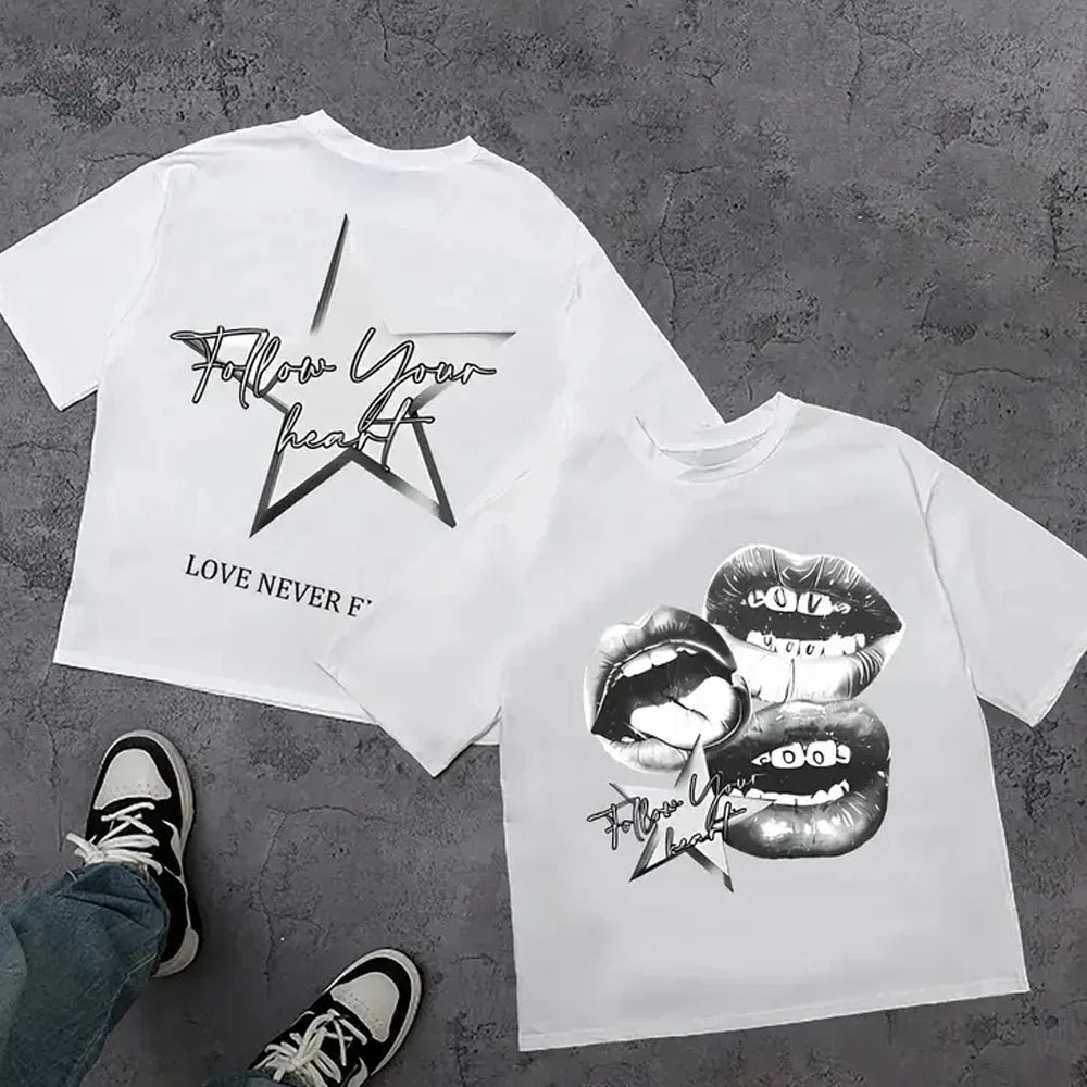 Cheap T-shirt Jerseys Harajuku Letter Graphic T Shirts Y2k Tops High Street Oversized T Shirt Pro Choice Streetwear Vintage Tee Clothing