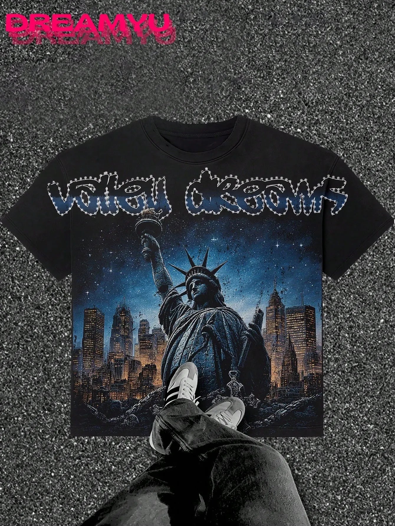 Cheap T-shirt Jerseys 2026 Summer Men's T-shirt with Letter Print Breathable Lightweight Casual Roller Skating Hip-Hop Style Male T-shirt
